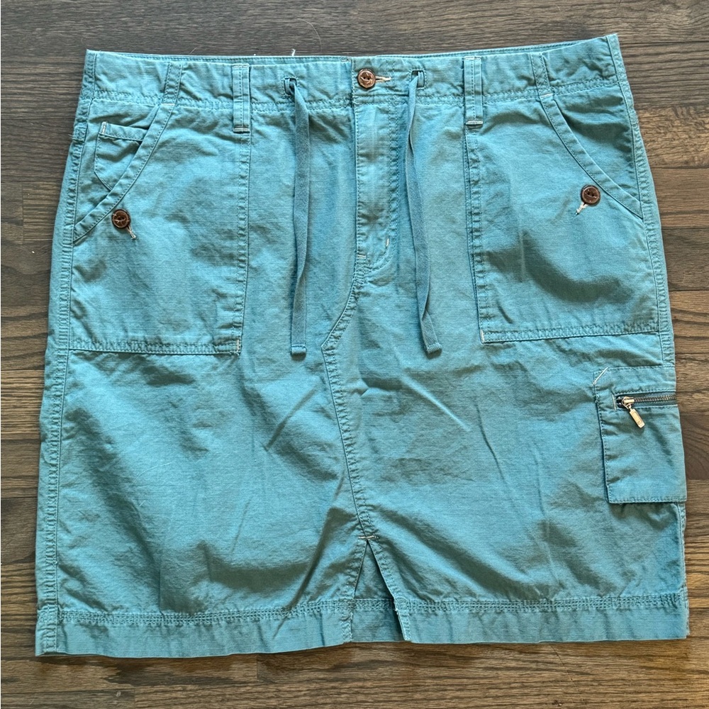 Eddie Bauer Spring Summer Seagras Ripstop drawstring waist Skirt NWT size 16
